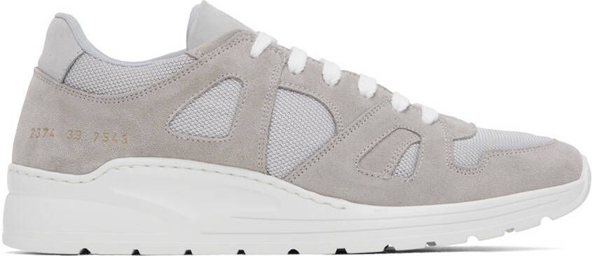 Common Projects Gray  White Track 80 Sneakers - Picture 5