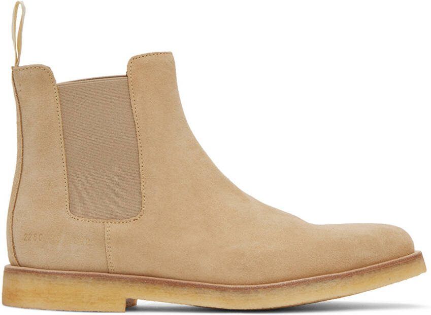 Common Projects Tan Suede Chelsea Boots - Picture 5
