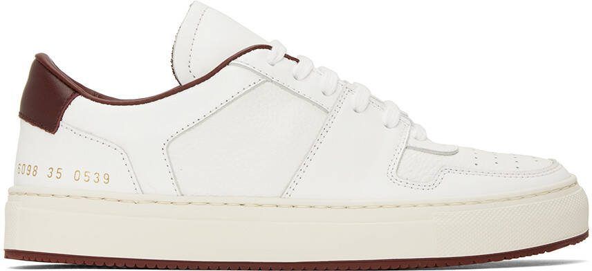 Common Projects White  Burgundy Decades Sneaker