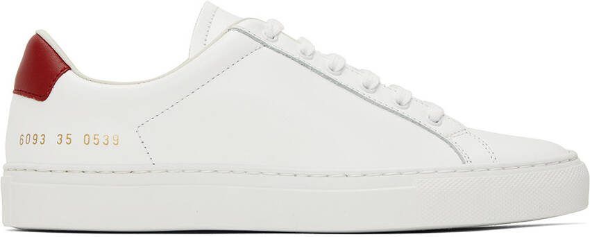 Common Projects White  Red Retro Low Sneakers