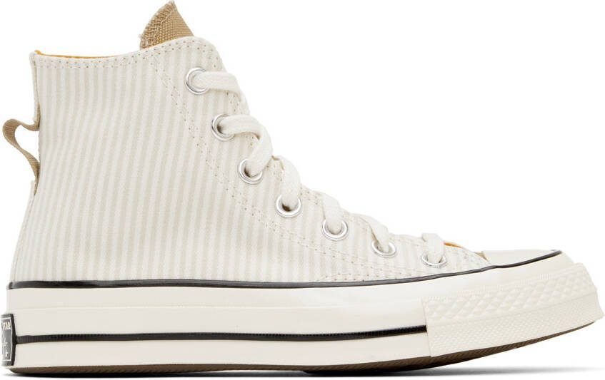 Converse Off-White  Beige Chuck 70 High-Top Sneakers - Picture 4