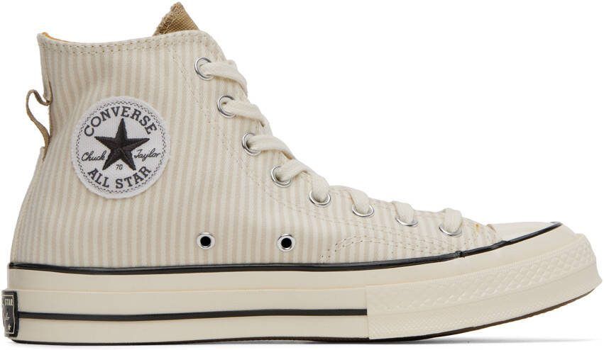 Converse Off-White  Beige Chuck 70 High-Top Sneakers - Picture 7