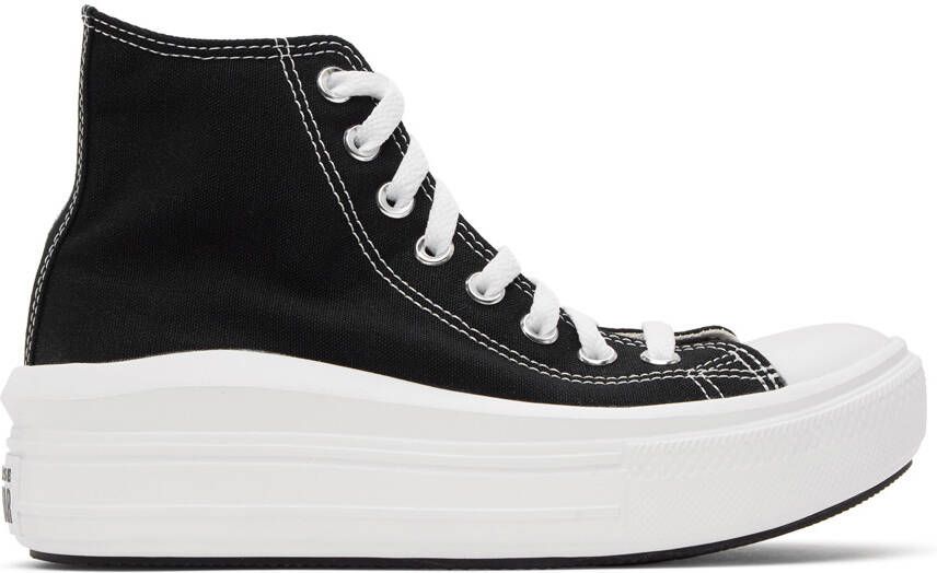 Converse Black  White Chuck Taylor All Star Move High Sneakers - Picture 5