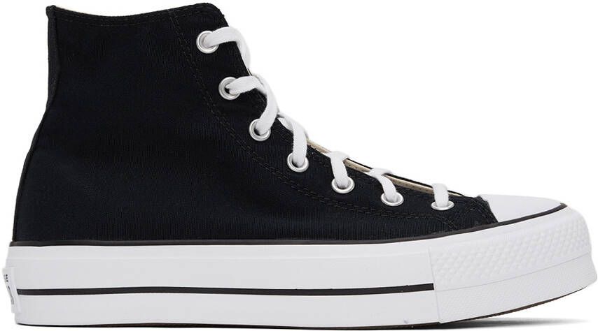 Converse Black  White Chuck Taylor All Star Platform Hi Sneakers - Picture 10