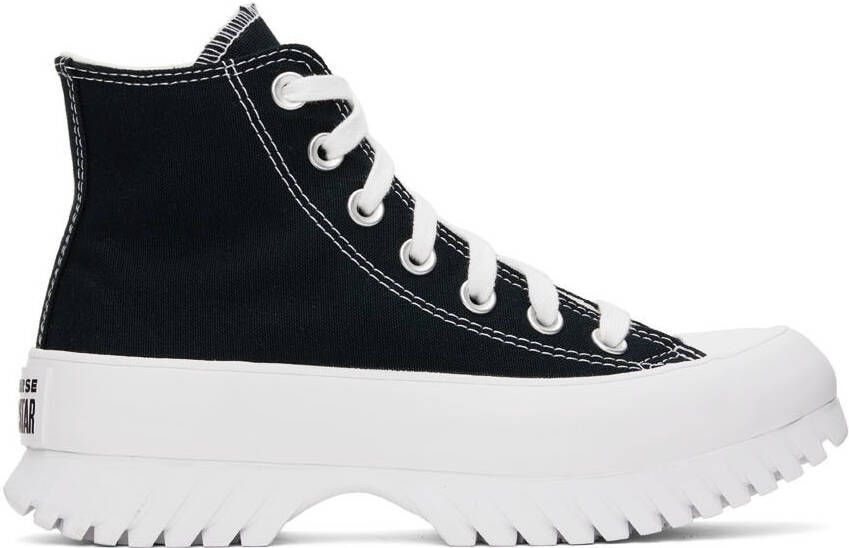 Converse Black  White Chuck Taylor All Star Lugged 2.0 High Sneakers - Picture 6