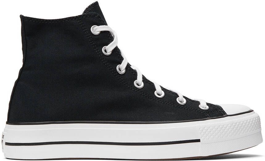 Converse Black  White Chuck Taylor All Star Platform Hi Sneakers - Picture 5