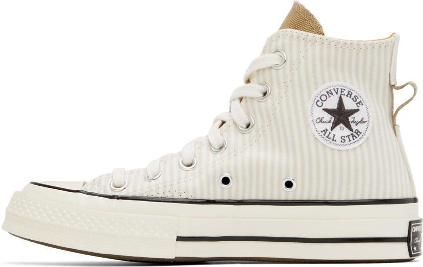 Converse Off-White  Beige Chuck 70 High-Top Sneakers - Picture 3