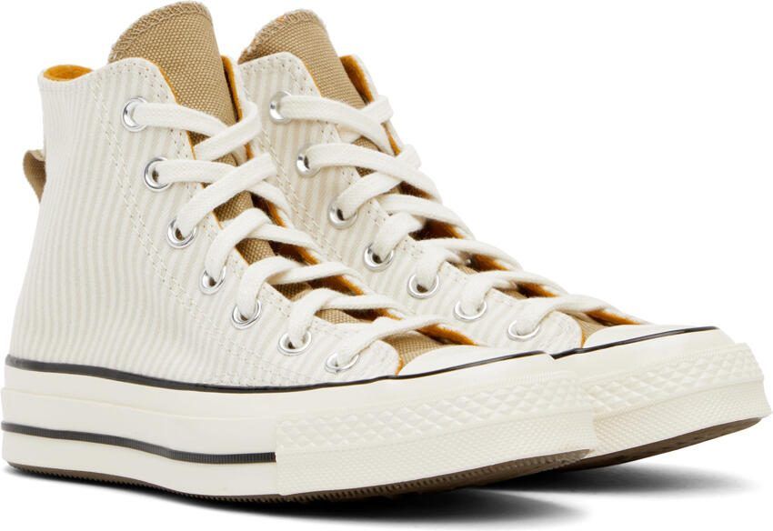 Converse Off-White  Beige Chuck 70 High-Top Sneakers - Picture 2