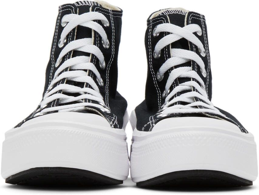 Converse Black  White Chuck Taylor All Star Move High Sneakers - Picture 2