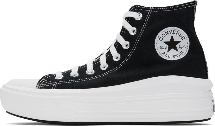 Converse Black  White Chuck Taylor All Star Move High Sneakers - Picture 4