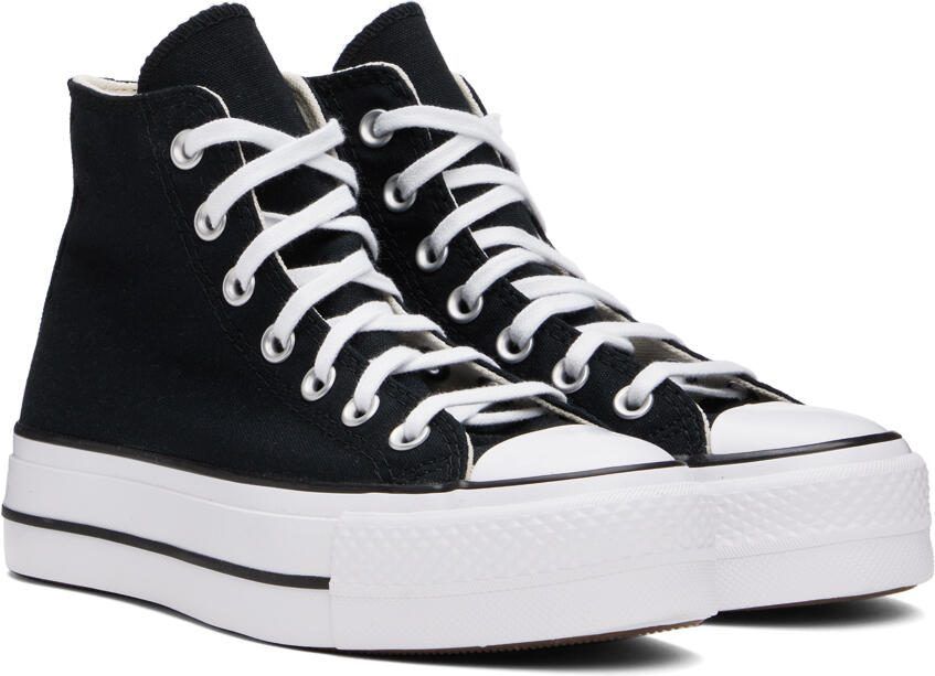 Converse Black  White Chuck Taylor All Star Platform Hi Sneakers - Picture 2