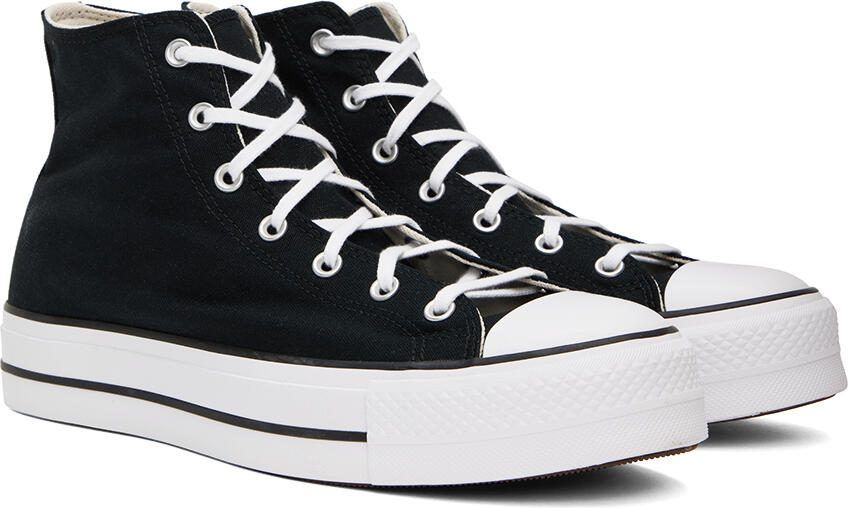 Converse Black  White Chuck Taylor All Star Platform Hi Sneakers - Picture 6