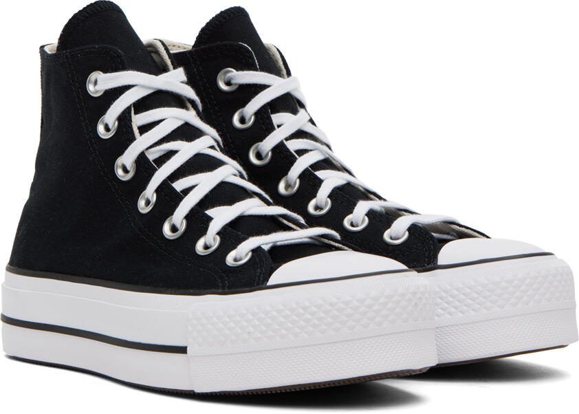 Converse Black  White Chuck Taylor All Star Platform Hi Sneakers - Picture 3