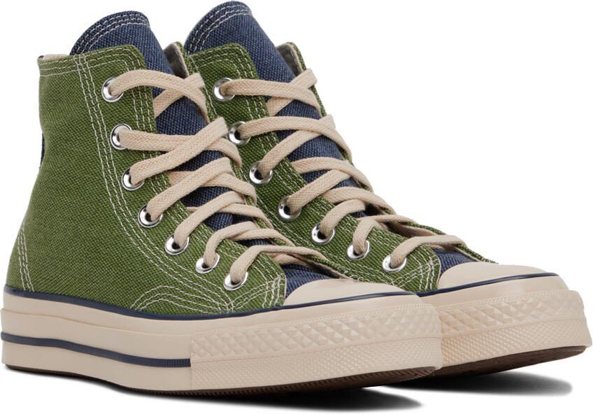 Converse Green  Navy Chuck 70 Hi Sneakers - Picture 2