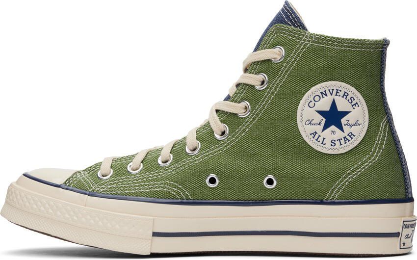 Converse Green  Navy Chuck 70 Hi Sneakers - Picture 4
