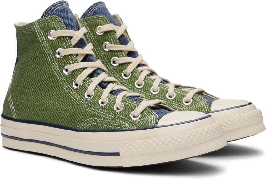 Converse Green  Navy Chuck 70 Hi Sneakers - Picture 3