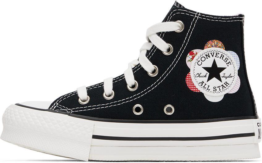 Converse Kids Black Chuck Taylor All Star Lift Patchwork Sneakers - Picture 3