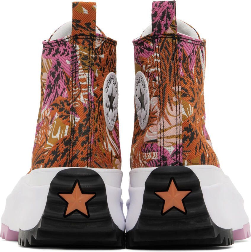 Converse Pink  Orange Run Star Hike Tropical Florals Sneakers - Picture 2