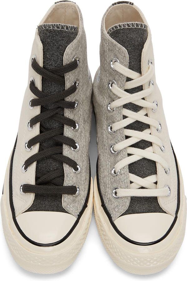 Converse SSENSE Exclusive Off-White  Grey Chuck 70 Hi Sneakers - Picture 3