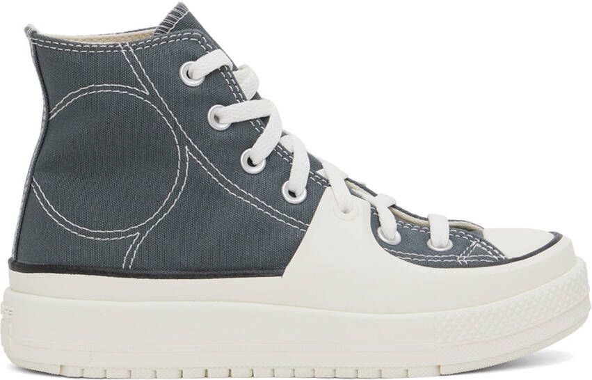 Converse Gray  White Chuck Taylor All Star Construct Sneakers - Picture 5