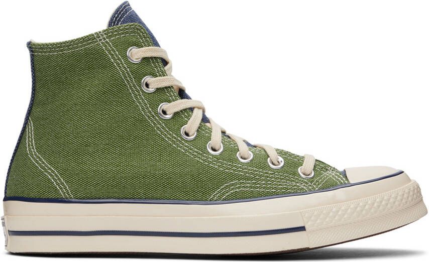 Converse Green  Navy Chuck 70 Hi Sneakers - Picture 6