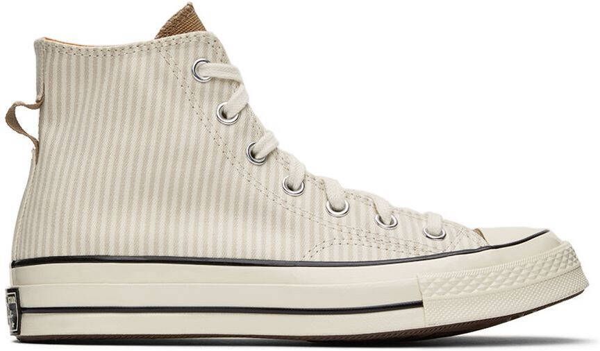 Converse Off-White  Beige Chuck 70 High-Top Sneakers - Picture 5