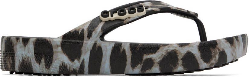Crocs Black  Gray Classic Platform Flip Flops - Picture 5