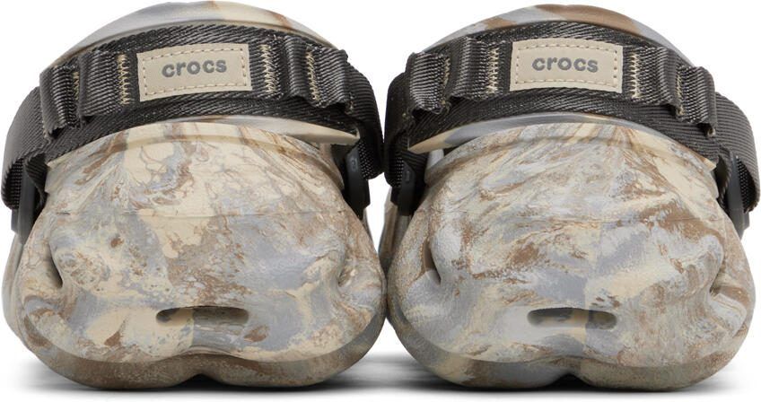 Crocs Off-White  Beige Echo Marbled Clogs