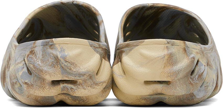 Crocs Beige Echo Marbled Slides - Picture 6