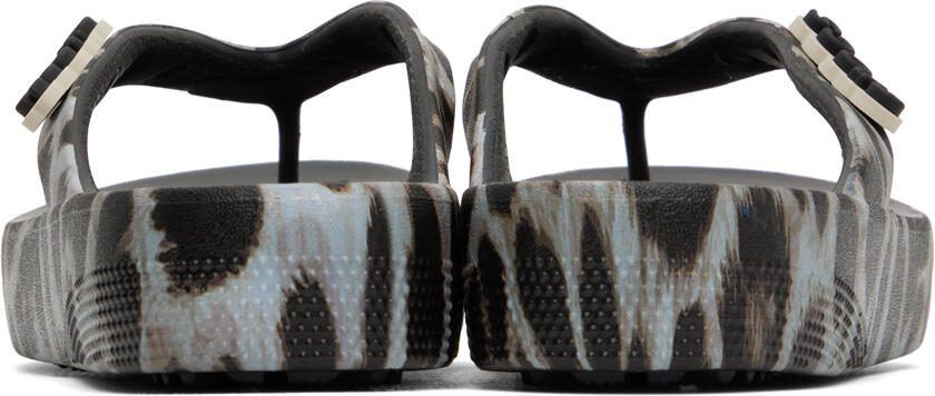 Crocs Black  Gray Classic Platform Flip Flops