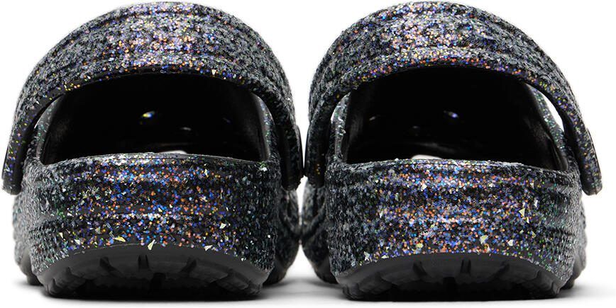 Crocs Kids Black Classic Glitter Clogs