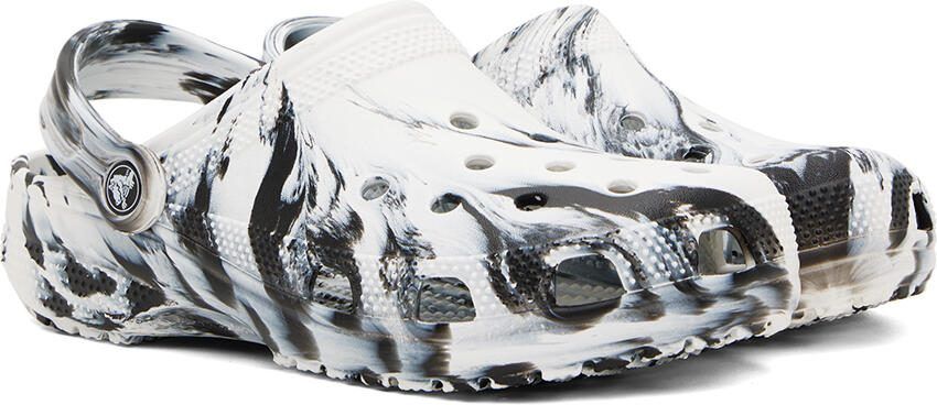 Crocs Black  White Marbled Clogs - Picture 2