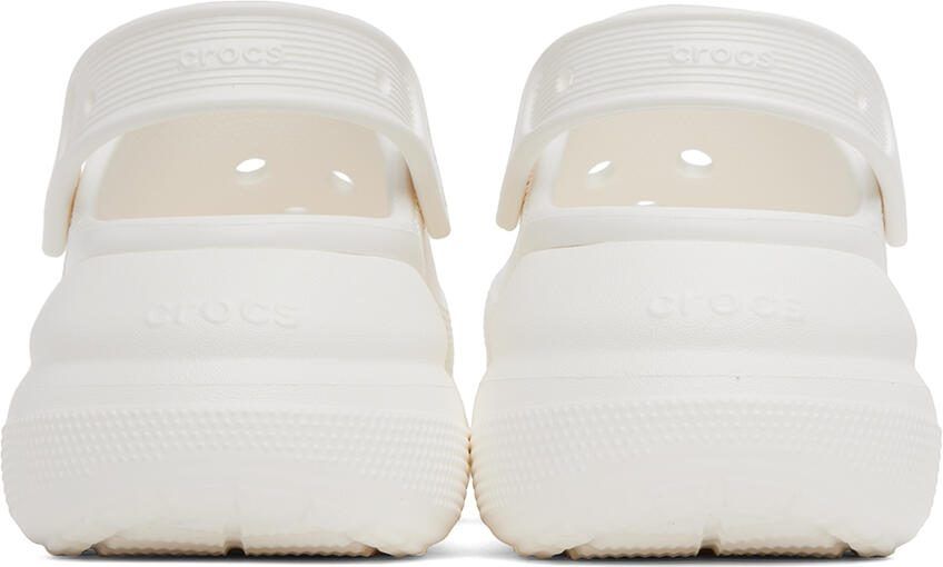 Crocs White Classic Crush Platform Clogs - Picture 2