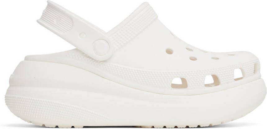 Crocs White Classic Crush Platform Clogs - Picture 4