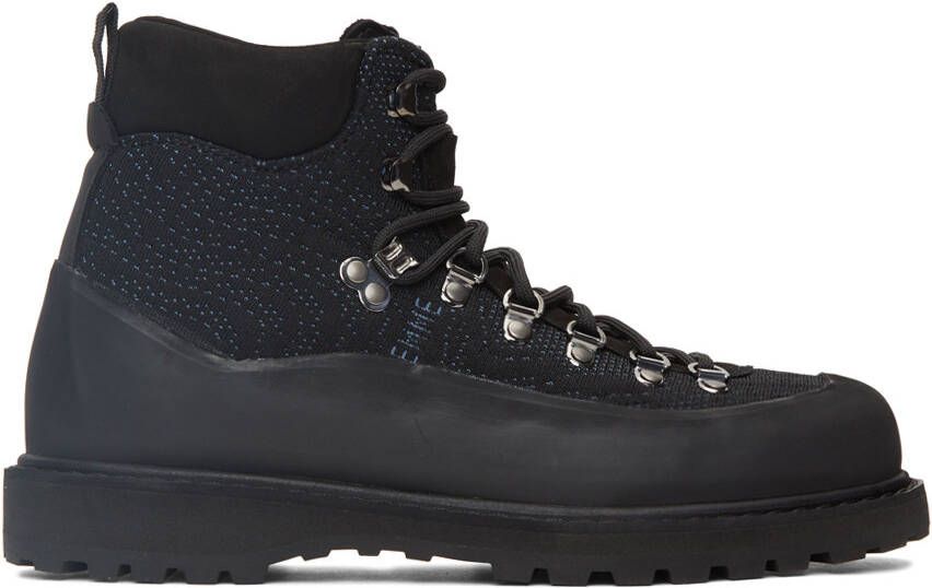 Diemme Black  Blue Knit Roccia Vet Lace-Up Boots - Picture 5
