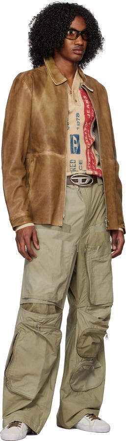 Diesel Off-White  Brown S-Leroji Low Sneakers - Picture 4