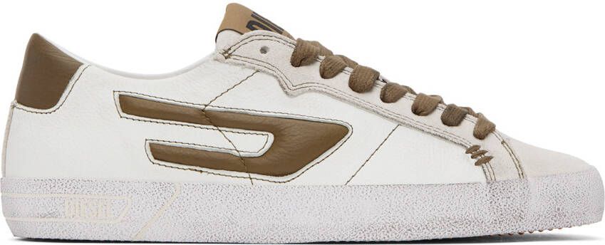 Diesel Off-White  Brown S-Leroji Low Sneakers - Picture 5