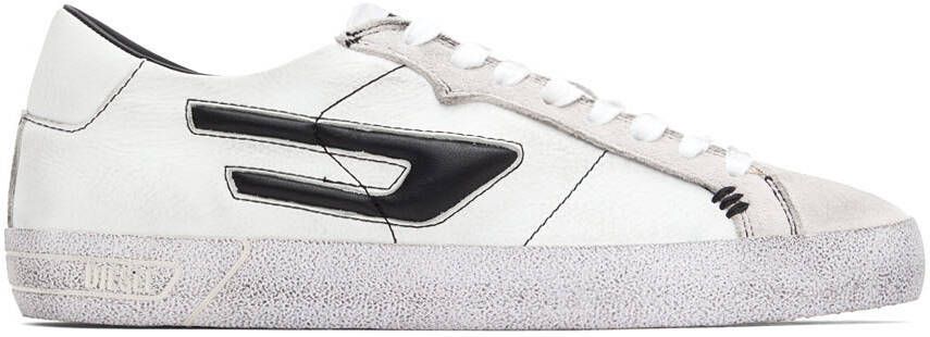 Diesel Off-White  Black S-Leroji Low Sneakers - Picture 7