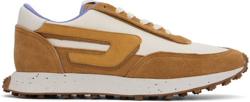 Diesel White  Tan S-Racer LC Sneakers