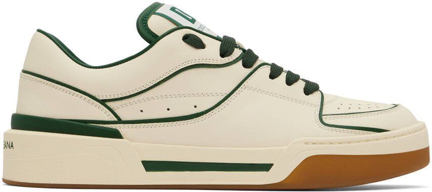Dolce  Gabbana Beige  Green New Roma Sneakers