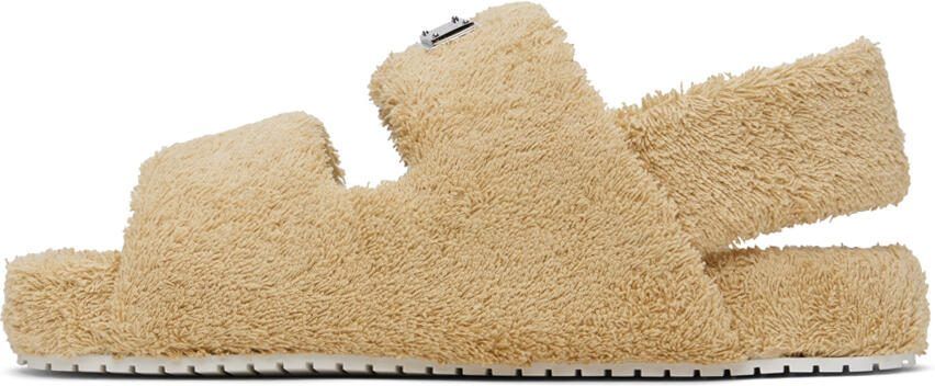 Dolce  Gabbana Beige Logo Sandals - Picture 3