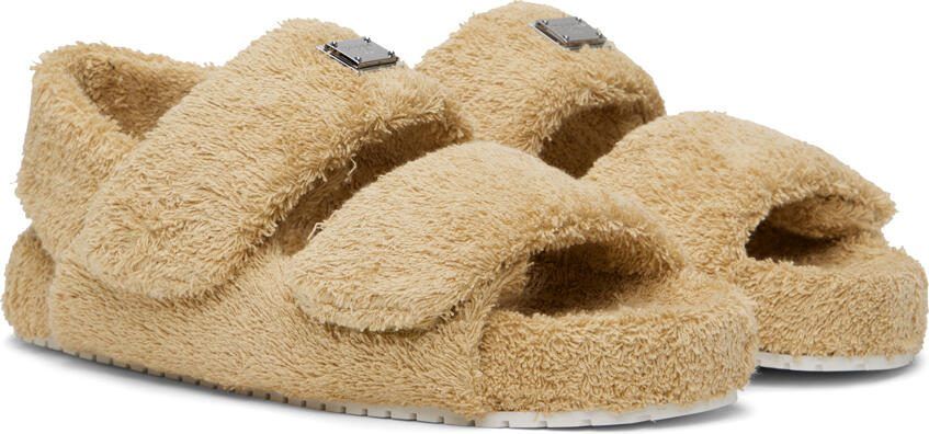 Dolce  Gabbana Beige Logo Sandals