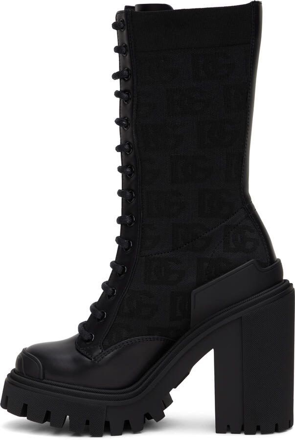 Dolce  Gabbana Black All-Over DG Boots - Picture 2
