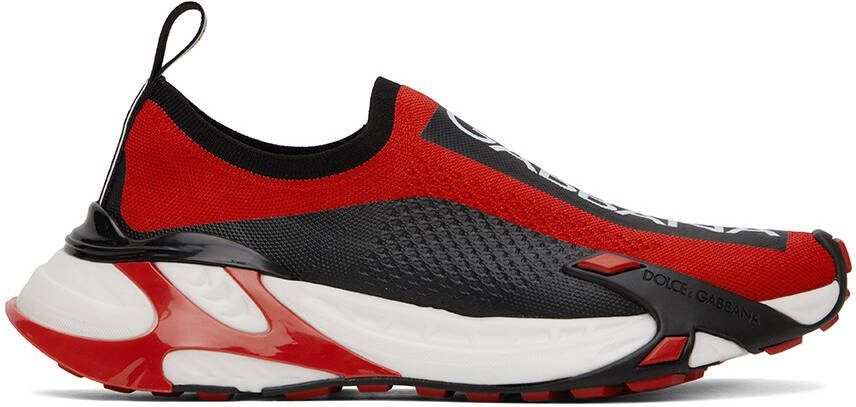 Dolce  Gabbana Black  Red Sorrento Sneakers - Picture 5