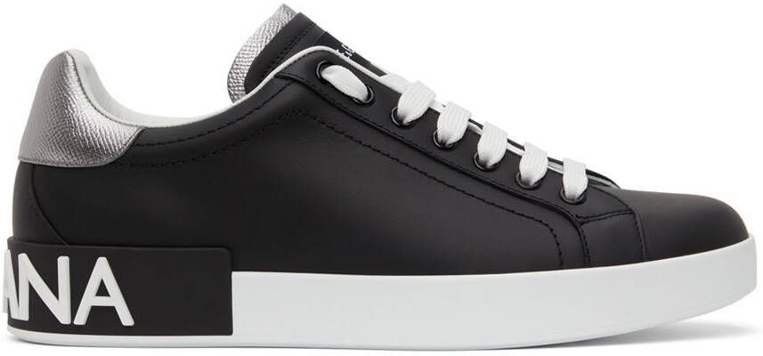 Dolce  Gabbana Black  White Portofino Sneakers - Picture 5