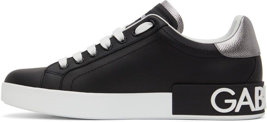 Dolce  Gabbana Black  White Portofino Sneakers - Picture 4