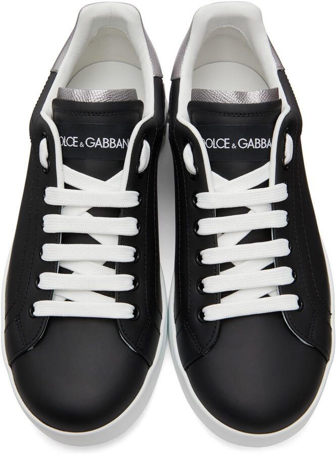Dolce  Gabbana Black  White Portofino Sneakers