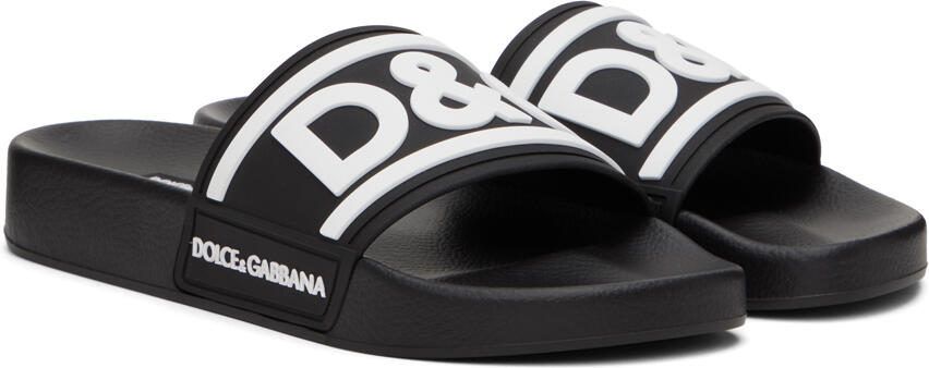 Dolce  Gabbana Black Beachwear Slides - Picture 2
