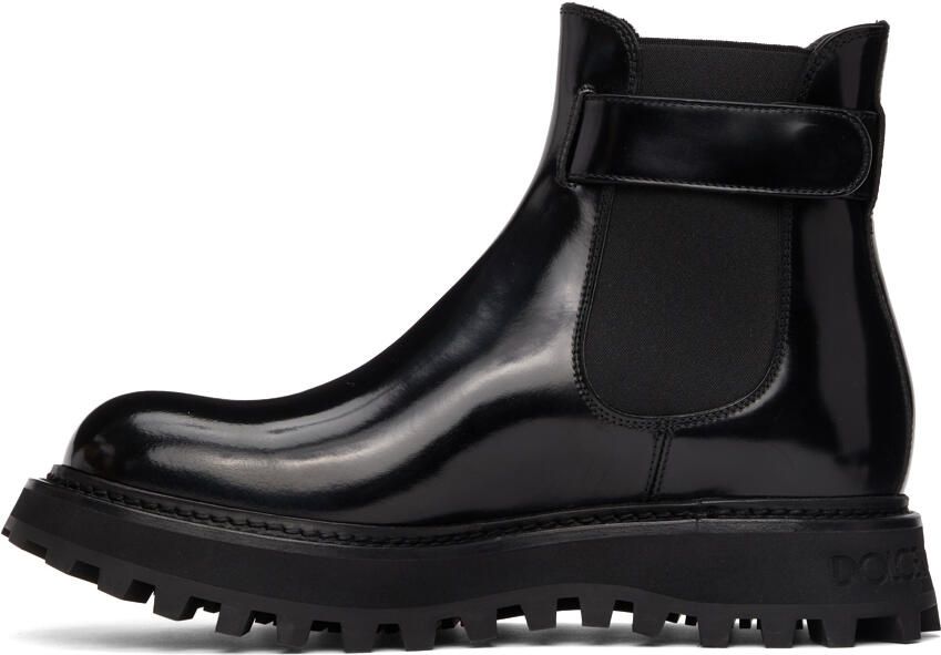 Dolce  Gabbana Black Brushed Ankle Boots - Picture 4