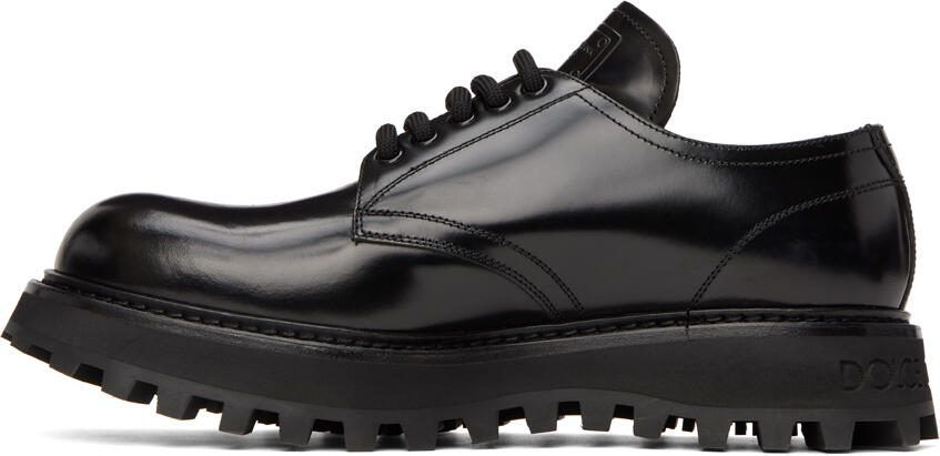 Dolce  Gabbana Black Brushed Derbys - Picture 3